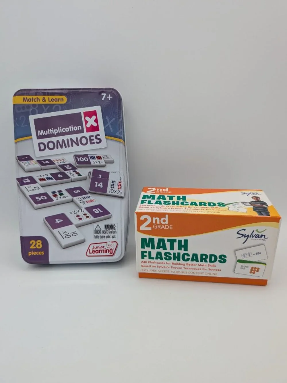 Math Flash Cards 2nd Grade Sylvan Junior Learning Multiplication Dominoes Tin